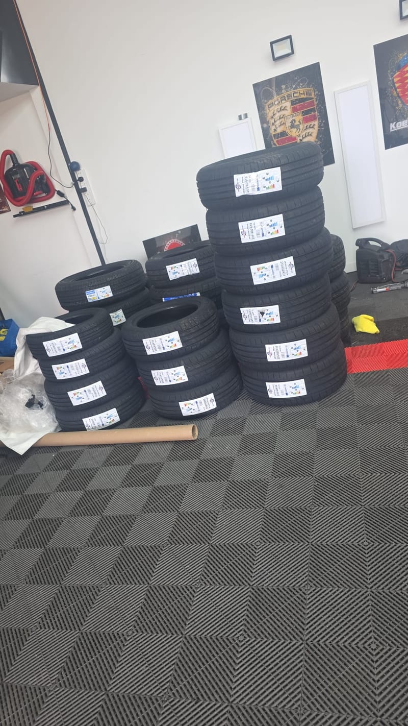 New tyres ready for fitting